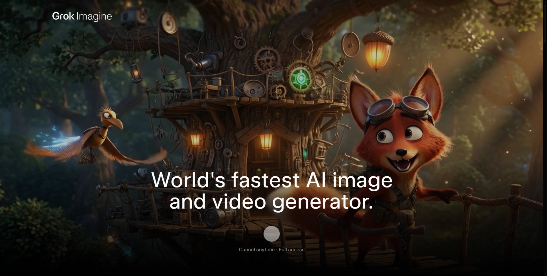 Grok SuperGrok Imagine page presenting its image and video tools