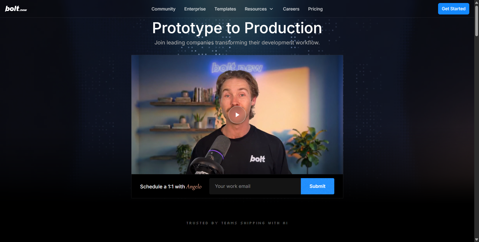 Bolt.new enterprise — prototype to production workflow