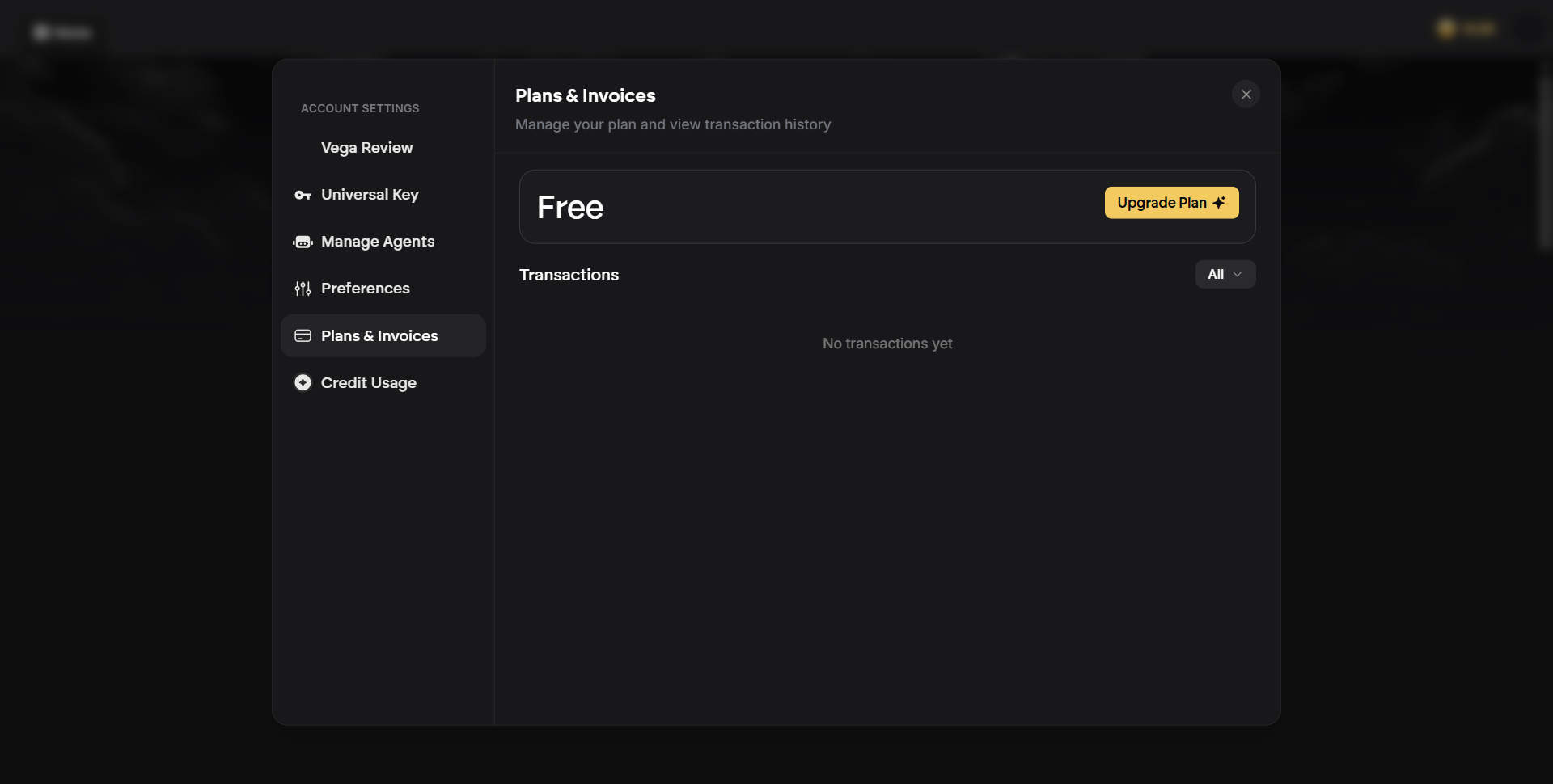 Emergent.sh billing, Plans and Invoices screen