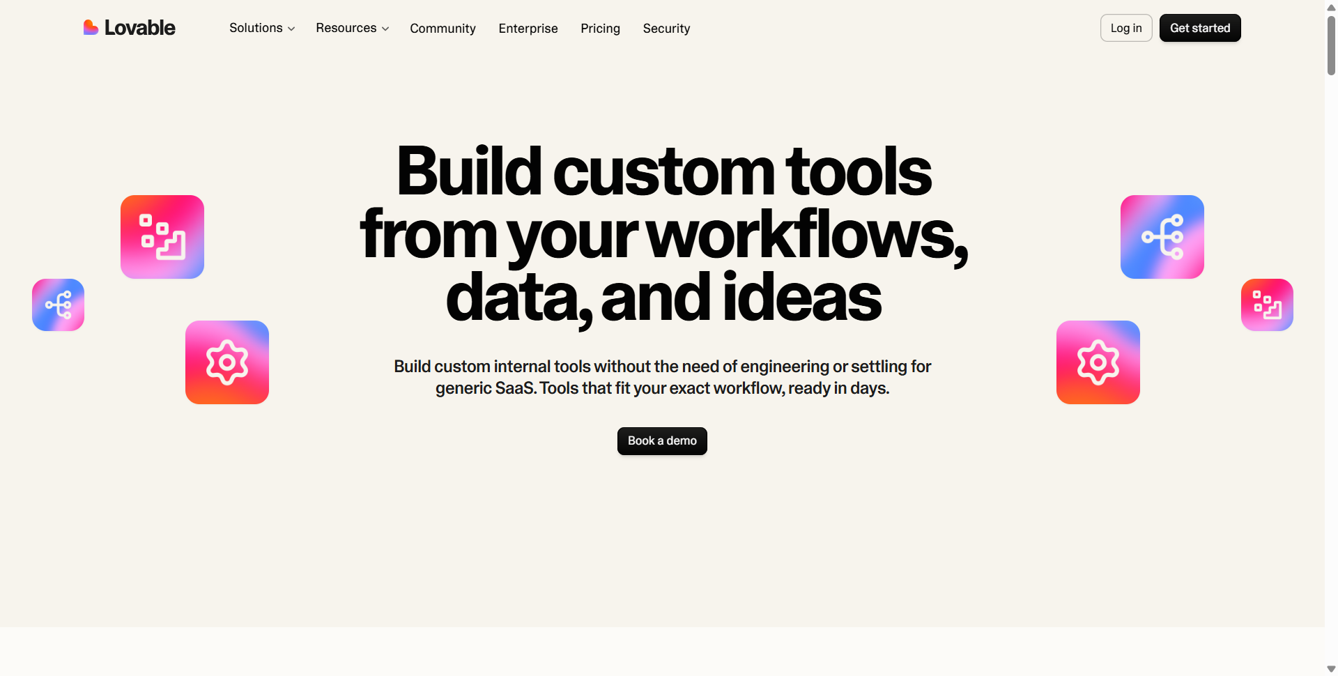 Lovable AI app builder — internal tools use case