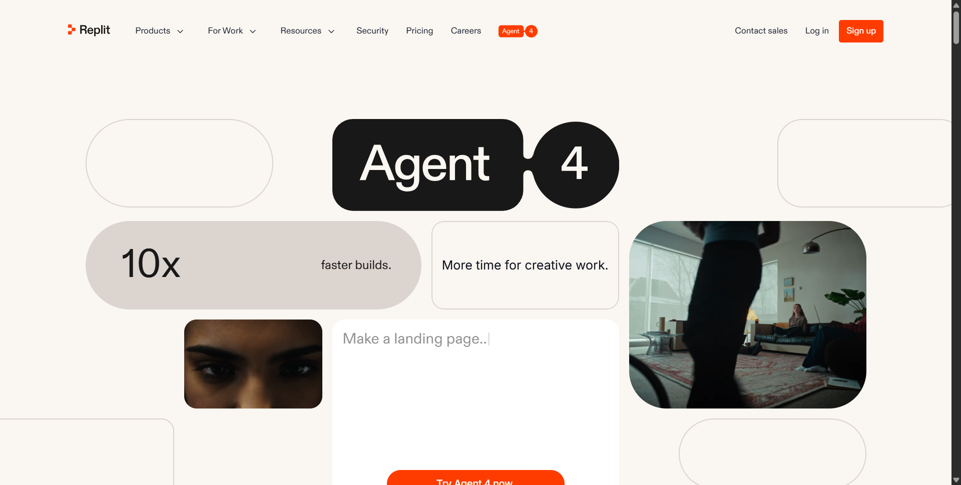 Replit Agent 4 — 10x faster builds