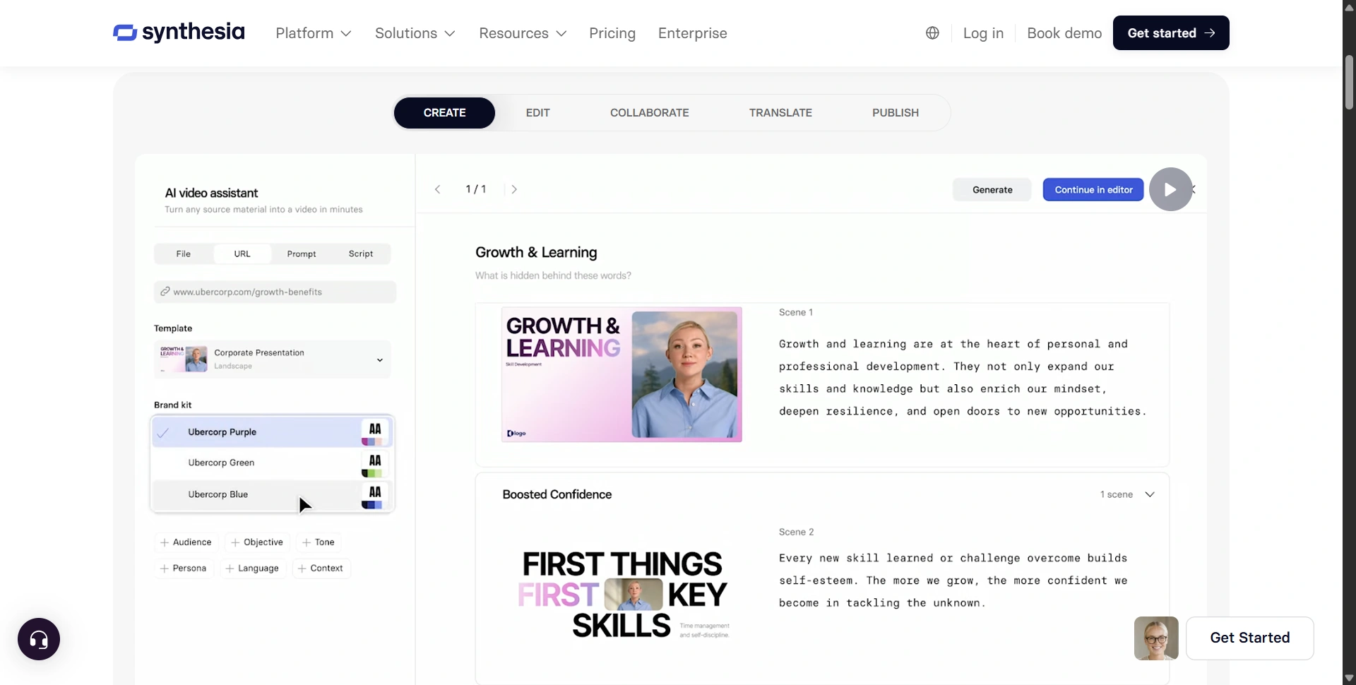Synthesia's AI Video Assistant: turn a file, URL, prompt or script into a video