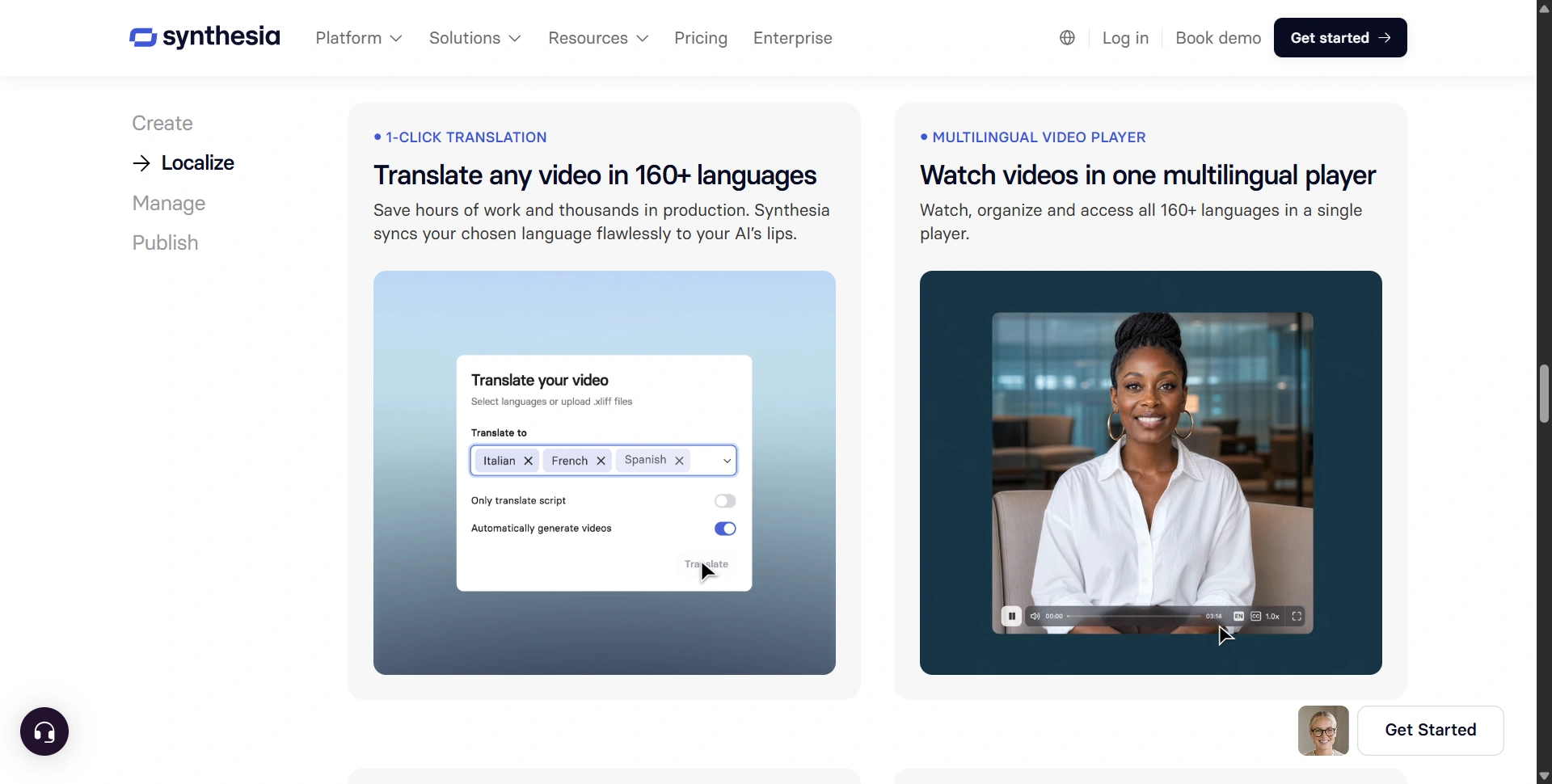 Translate a video into 160+ languages, or watch it back in a multilingual player