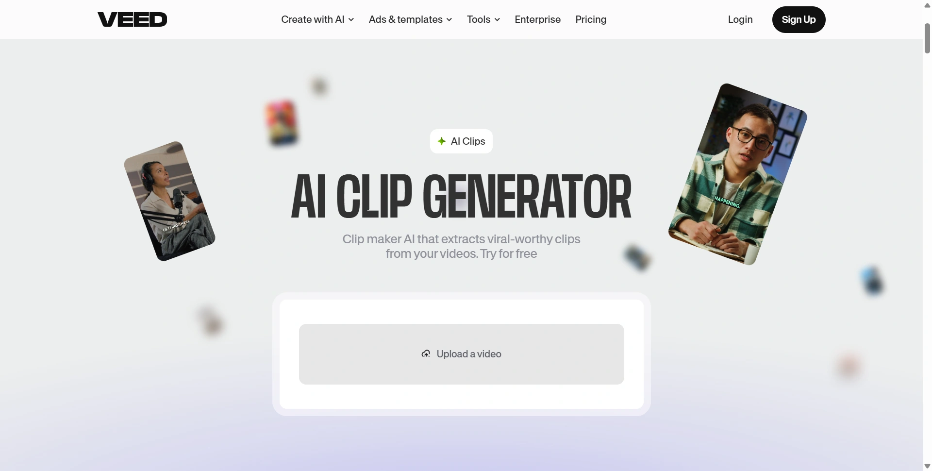 VEED's AI Clip Generator: extract viral-worthy clips from a video